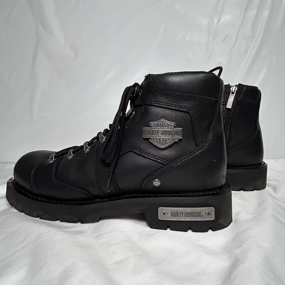 Harley-Davidson Men's Black Leather Lace-Up Boots - Picture 1 of 9